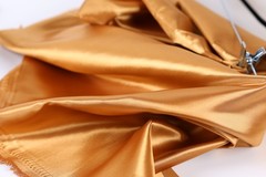 Gold Bridal Satin Fabric by the Yard, Silky Satin for Wedding Decor and Corsets
