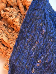 Indigo Blue Unique Natural Fabrics: Sheer, Textured Cotton Linen By 2 Meters.