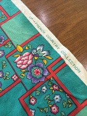 French Country Collection Vintage Green Floral Lattice Fabric 4.5 yards Retro