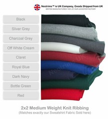 Knit Rib 2×2,Stretch Ribbing Matching Sweat Shirt Fleece Fabric Material,1 meter