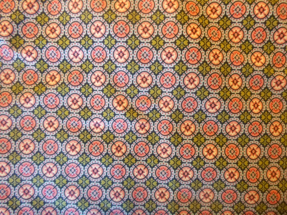 Pink and Green Geometric Design with Blue Cotton Fabric (44″ Wide x 36″ long)