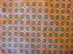Pink and Green Geometric Design with Blue Cotton Fabric (44″ Wide x 36″ long)