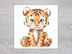 Gender Neutral Nursery Baby Tiger Quilt Fabric Panel Sewing Quilting Block A108