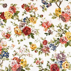 Vintage Mill Creek Cottage Core Floral GARDEN Cotton Drapery Pillow Fabric BTY