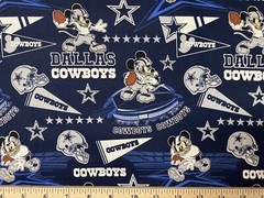 NFL DALLAS COWBOYS Football, MICKEY, HALF Yard (18”x 44”) 100% Cotton Fabric New