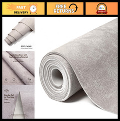 Light Grey Suede Headliner Fabric 122″ L x 60″ W – Foam Backing for Car/SUV/RV