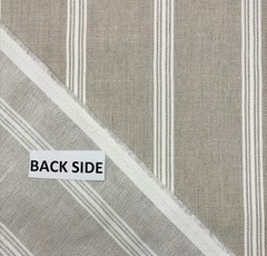 BALLARD DESIGN DENBY FLAX STRIPED BASKETWEAVE WOVEN LINEN FABRIC BY YARD 57″W