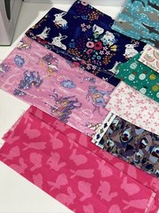 14 Print Fabric Blocks Rainbows Bunnies Horses Hedgehogs Sharks Quilting Crafts