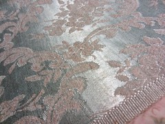 NEW~Small Pc Project~Seafoam/Taupe Damask Brocade Shimmer Light Wt Fabric~44″x55