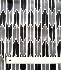 3 yards cotton fabric ~ ABSTRACT GEOMETRIC chevrons, black/gray/white