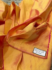 100% Silk Iridescent Gold Fuchsia Fabric 2 Yards x 52” Dupioni Style