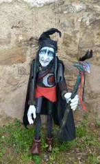 Czech Folk Art Puppet Black Wizard – Handmade Original Puppet