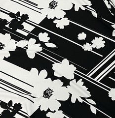 White Black Printed 4way Stretch Spandex Fabric 60” Width 1 Yard