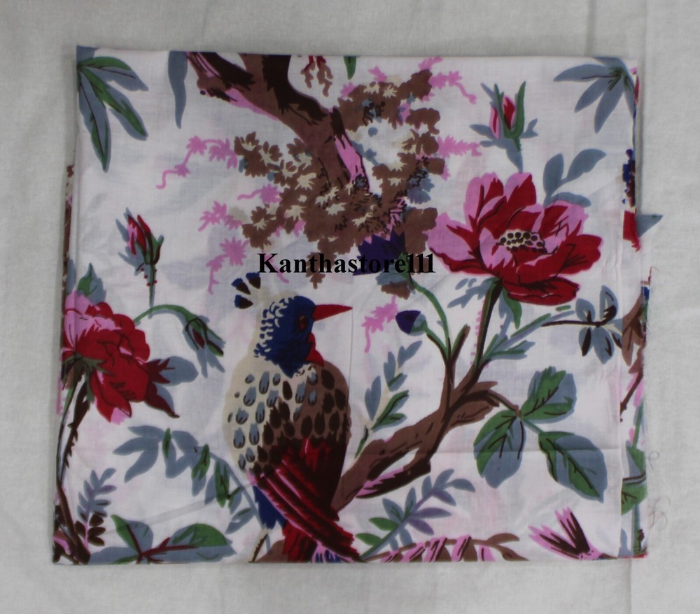 Selling handmade cotton Indian screen print fabric boho home décor craft fabric