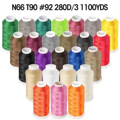 Desirable Life Bonded Nylon N66 Sewing Thread 1100 Yards Size T90 #92, Black