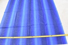 16″ Long, Vintage, Metallic-Gold Sparkles on Vertical-Blue-Striped, E161