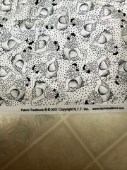 1/2 Yard 2001 Black & White Illustrated Chickens by Fabric Traditions Cotton