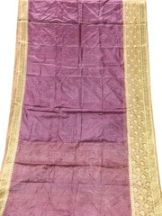 Pure Tussar Sari, Silk Fabric 5 Yard, Recycled Natural Vintage Fabric TSS3286