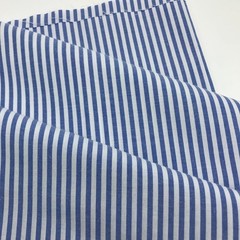 1/8″ Blue and White Striped Fabric, Summer Weight Polycotton 57″ W x 36″ L