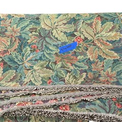 57×144 Green Burgundy Floral Tapestry Fabric Botanical Leaf Upholstery Textile