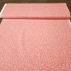 Emma Grace BTY Kathy Brown Red Rooster Leafy Vine Light Dusty Pink
