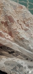 White Stretch Lace Fabric 3+ Yard Slight Shine Sewing Apparel Crafts