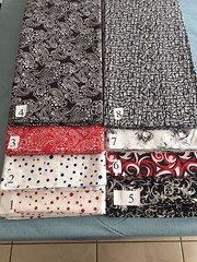 Printed Fabric 5 Yard Pieces Fabrics Red Black White Blue Dots and Patterns