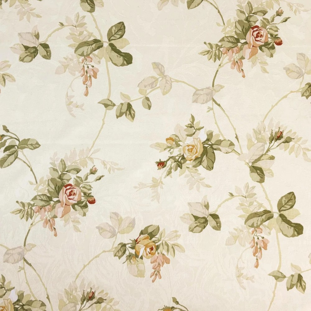 Richloom Vintage Floral BLOSSOM Cotton Jacquard Drapery Upholstery Pillow Fabric