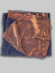 Italian Printed Copper Metallic on Viscos Georgette Fabric