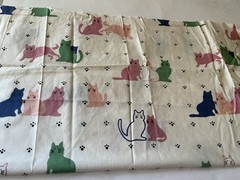 Quilting Sewing Crafts Fabric Lot Cats Green Red Blue White Cotton