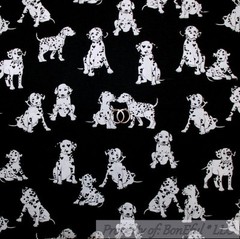 BonEful Fabric FQ Cotton Quilt Black White B&W Dalmatian Puppy Dog Dot 101 Movie