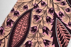 Vlisco African Wax Print 6 Yards Paisley 100% Cotton Pink Fabric Netherlands