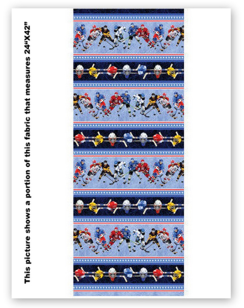 Hockey Power Play Fabric Stripe Player Cotton Benartex Kanvas Studio By The Yard