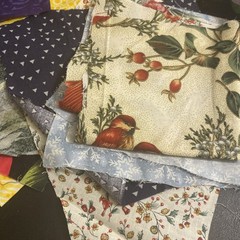 Quilting Squares Rectangular Precut Deer Blue Flowers Birds Solids Cotton Green