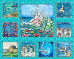 3 Wishes Fabric – Seaside Summer Fabric Panel Or BTY Matching Yardage