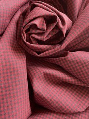 10 Yards Vtg Mission Valley Textiles Cotton Gingham Plaid Fabric Dark Red USA