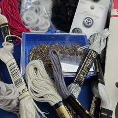 Slow Stitching Lot Fabric Buttons Floss Trim Thread Ribbon Sew Arts Crafts Black