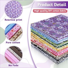 Lyksgir 70 Pcs 10×10 Inch Cotton Fabric Squares Multicolor Printed Quilting