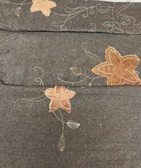 $24 for 2 Yards – Real Wool (Flannel) Fabric – Brown Embroidered Fabric Color