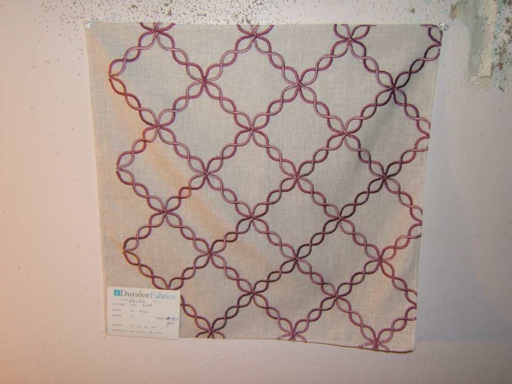 Duralee, Double Looped, Embroidered Novelty, Remnants for Crafts, Color Wisteria