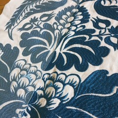 New VERVAIN Rxclusive Pattern Sample Fabric 100%Linen Floral Square Lot Of 2