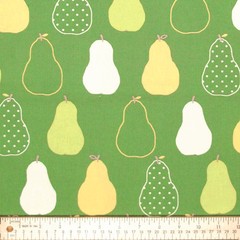 JAPANESE IMPORT “PEARS” Green Oxford by the 1/2 yard