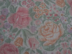 Vintage Wamsutta Fabric Pink and Peach Cotton Flowered Pastels