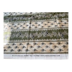 Rose Toile Stripe by Lakehouse LH Cotton Florals Beige, Green and Black 1.5 Yard