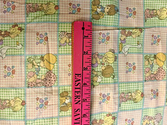 VTG `06 Precious Moments by Spectrix Gingham Pastel Cheater Quilt Babies BTFQ