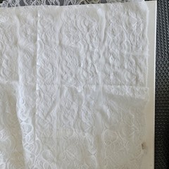 Stretch Lace White Floral Material Fabric 54″ x 1 1/2 Yards Estate Find