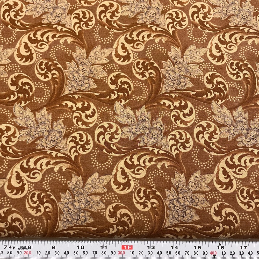 Vintage Versailles by Moda Brown Cotton Fabric by the HALF YARD 18″ x 44″