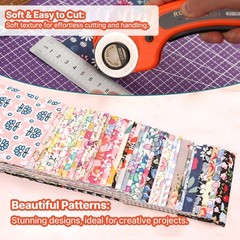 40 PCS 2.6 Inch Jelly Roll Fabric Strips Precut Cotton Floral Quilting Pink