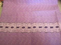 Cotton Fabric Light Purple with Single Border White Floral BTY X 44