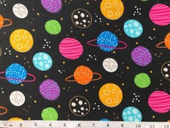 Planets – Exotic Worlds in Outer Space – Quilt Fabric – Fat Quarter